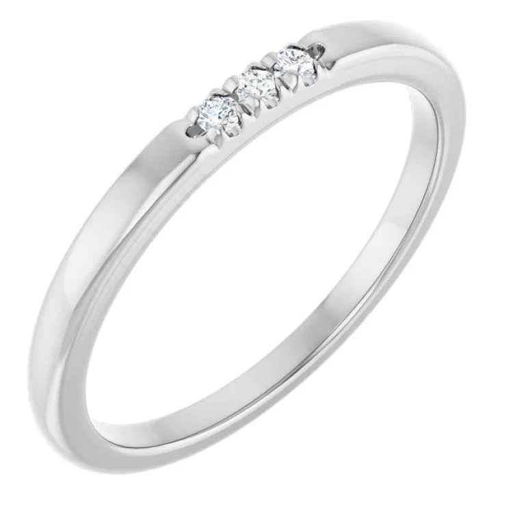 Elegant Wedding Rings For Special Occasions-14K White .05 CTW Lab-Grown Diamond  Anniversary Band