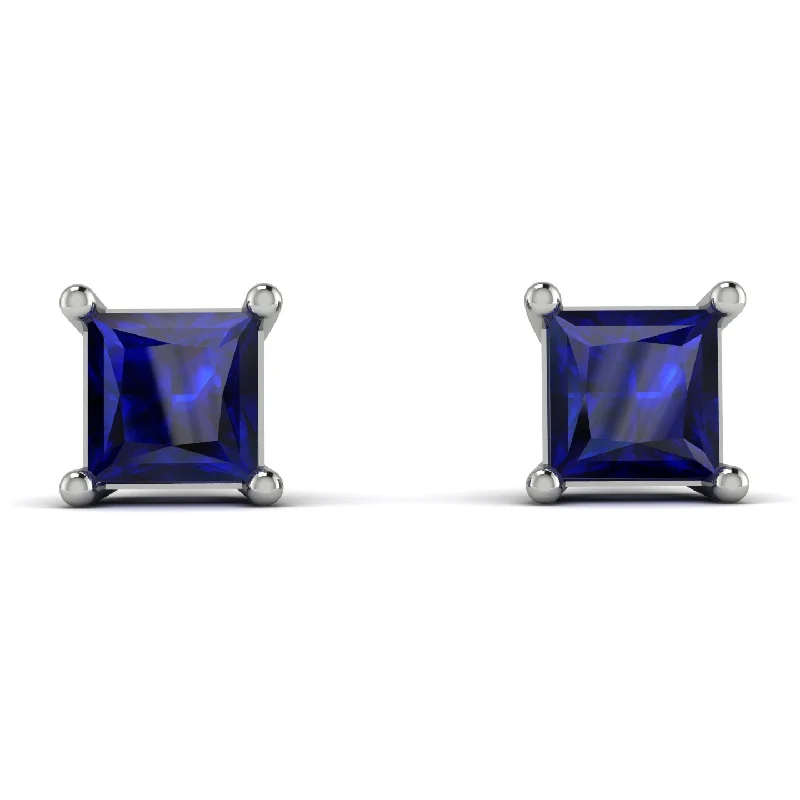 Elegant Earrings For Office Glam-Princess Cut Stud Earrings - Kenia No. 15