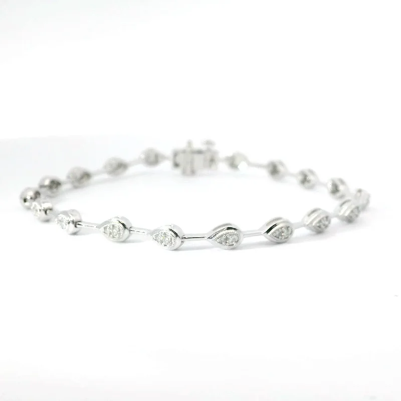 Sparkling Diamond Tennis Bracelets For Luxury Glam-14K White Gold Natural Diamond Bracelet