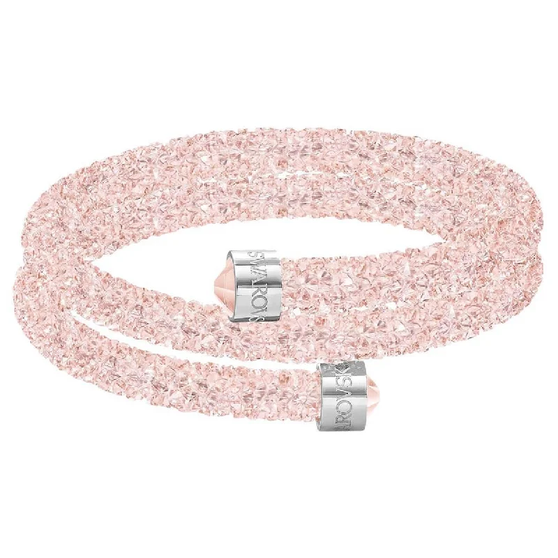 Custom Adjustable Bangles For Comfortable Fit-Swarovski Women's Double Bangle - Crystaldust, Pink | 5292438