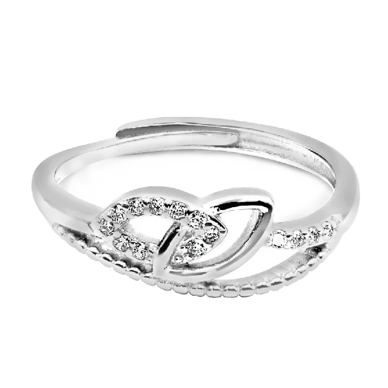 Simple Silver Rings For Minimalist Looks-Zarkan Pure Silver Love Chain Ring