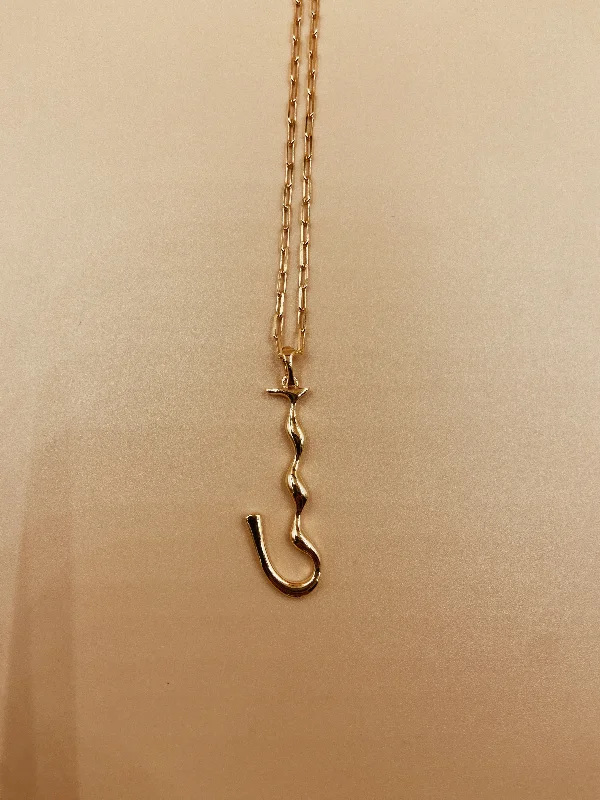 Letter J Necklace | 18kt Solid Gold