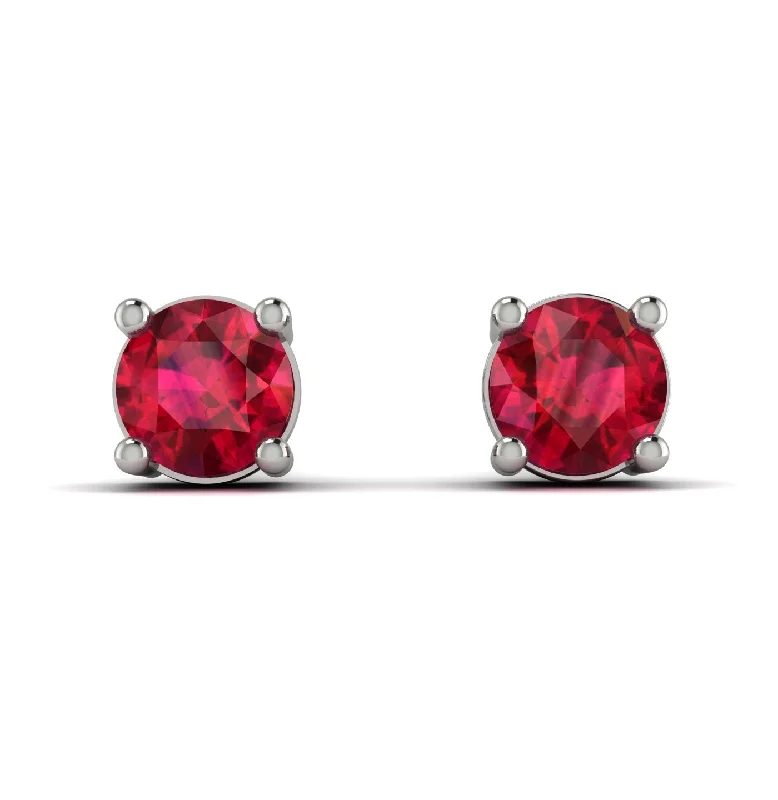 Sparkling Beaded Earrings For Festive Looks-.25ct Ruby Earrings - Maci No. 12