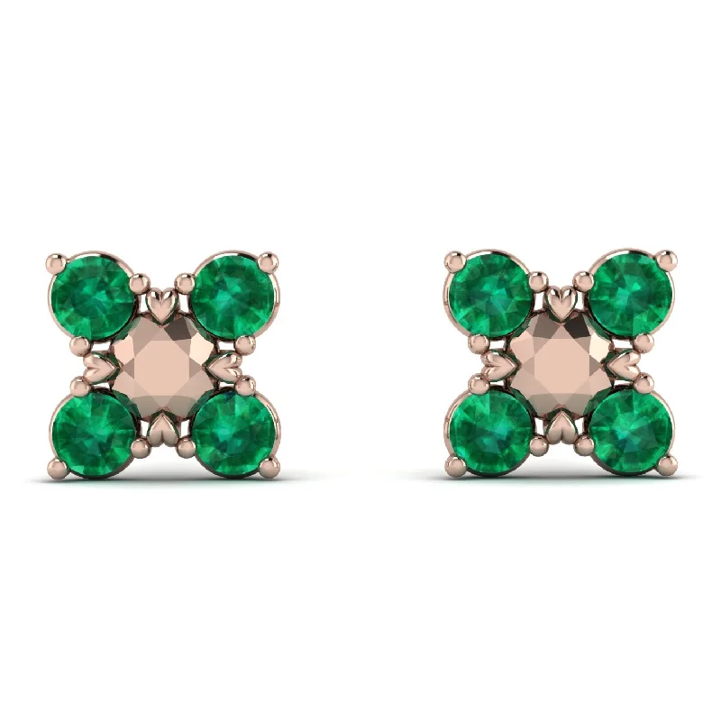 Unique Pearl Earrings For Special Moments-GeometricEmerald Earrings Golden Diamond - Jayda No. 5