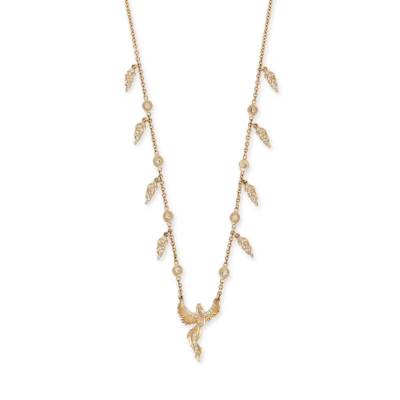 PAVE PHOENIX RISING SHAKER NECKLACE