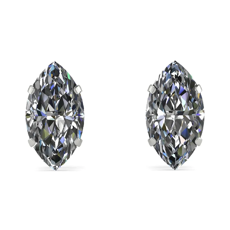 Gold Earrings For Stylish Women-Hidden Halo Marquise Diamond Earrings - Journey No. 18