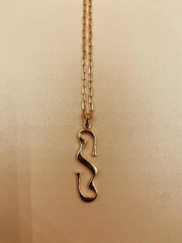 Letter S Necklace | 18kt Solid Gold