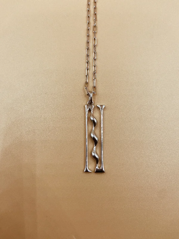 Letter N Necklace in 925 Sterling Silver