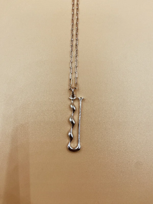 Letter U Necklace in 925 Sterling Silver