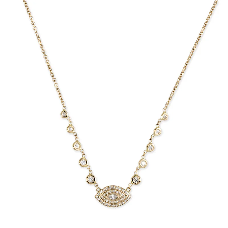 DOUBLE HALO MARQUISE EYE EMILY NECKLACE