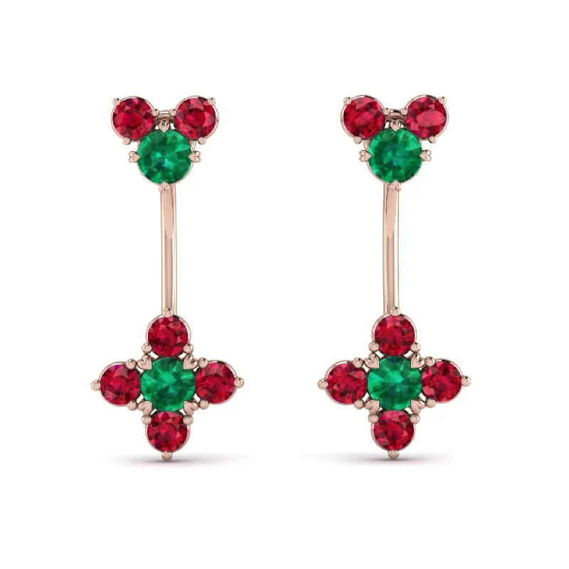 Large Statement Earrings For Bold Fashion-Hanging Emerald Compass Earrings - Brittany No. 50