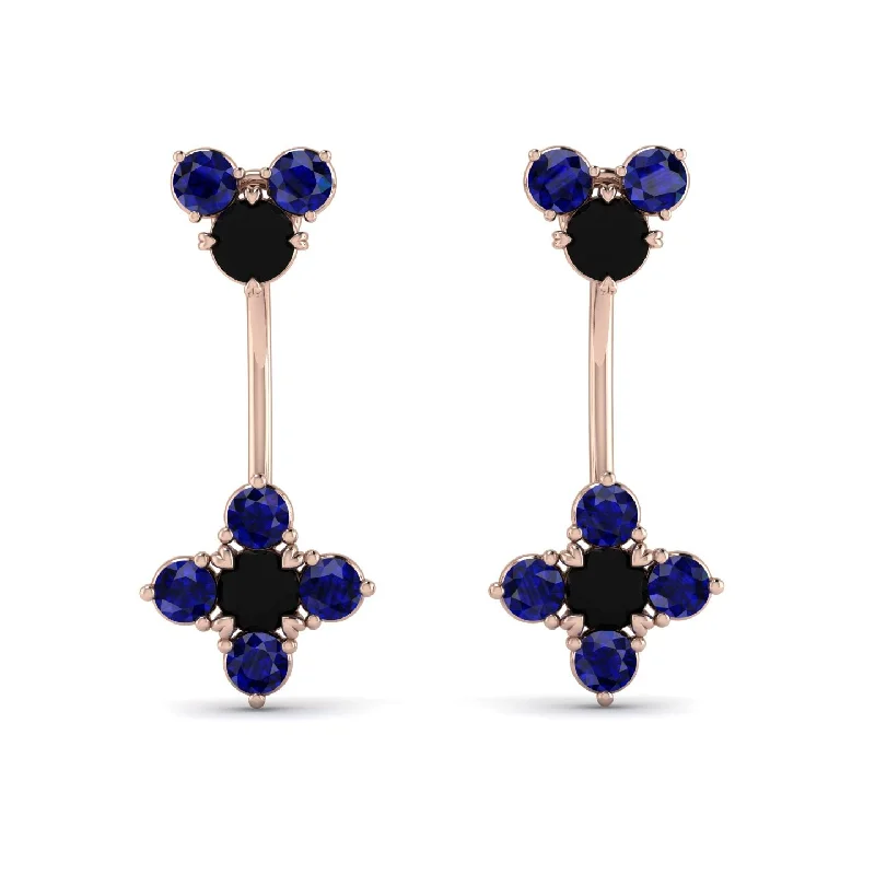 Chic Stud Earrings For Stylish Women-Hanging Black Diamond Compass Earrings - Brittany No. 68