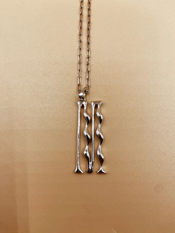 Letter M Necklace in 925 Sterling Silver