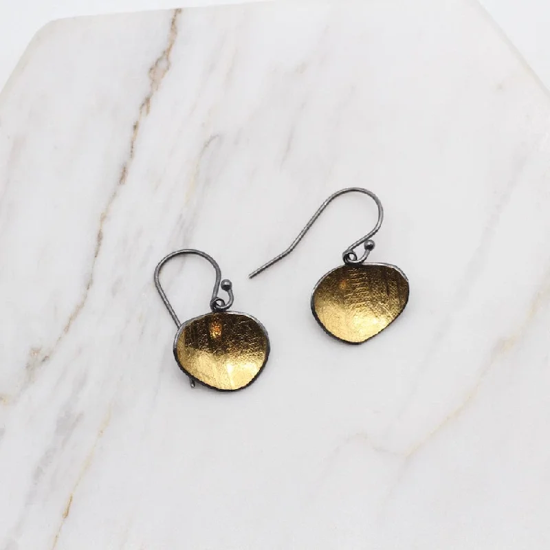 Fun Earrings For Playful Style-Bi-Metal Bean Earrings