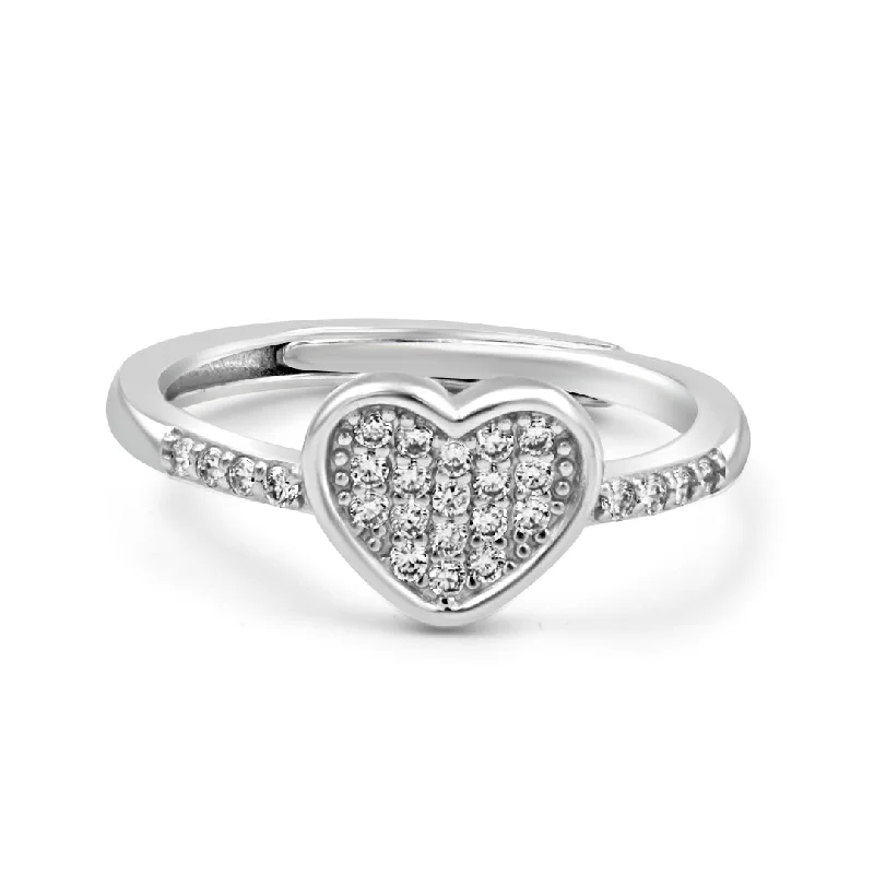 Unique Platinum Rings For Special Occasions-Zarkan Express Your Love Silver Ring