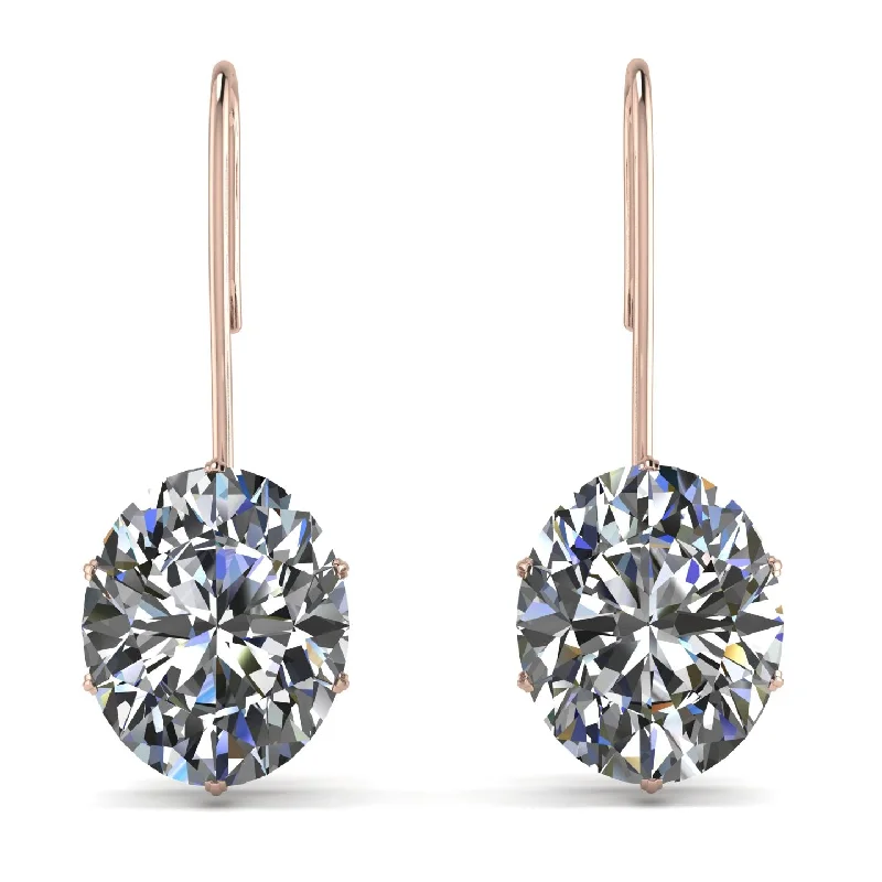 Unique Handmade Earrings For Fashion Lovers-Oval Hidden Halo Diamond Earrings - Gemma No. 2