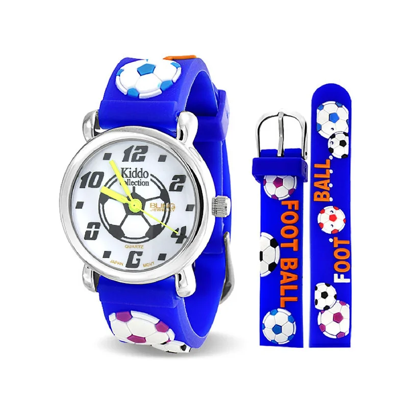 Stylish Skeleton Watches For Bold Fashion-Children Watch 3D Skater Racer Sports Wristwatch with Silicone Band White Dial