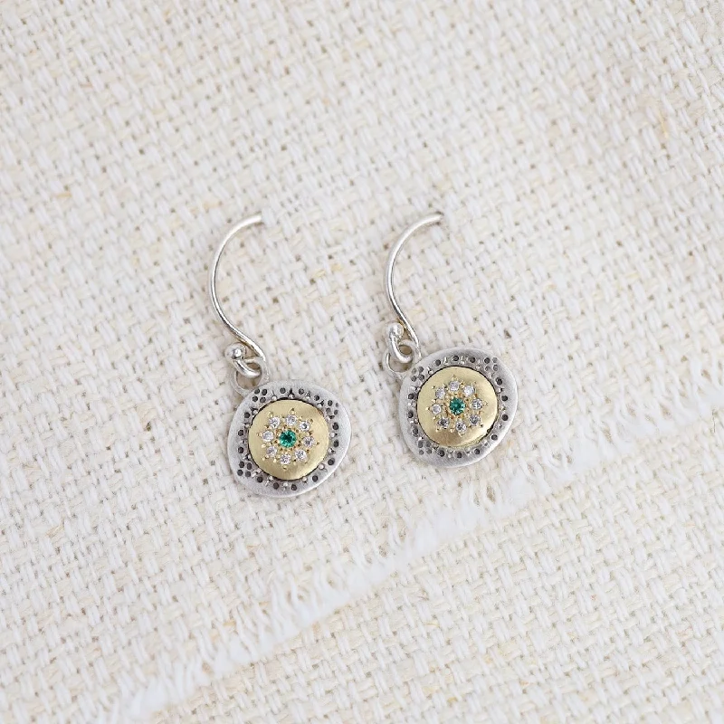 Trendy Gemstone Earrings For Everyday Wear-Emerald Seeds of Harmony Earrings