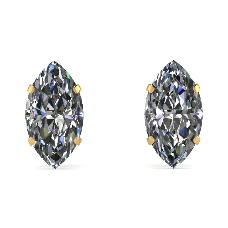 Sparkling Gemstone Earrings For Elegant Nights-Hidden Halo Marquise Diamond Earrings - Journey No. 31