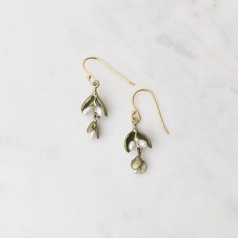 Trendy Hoop Earrings For Casual Fashion-Eucalyptus Seed Dainty Wire Earrings