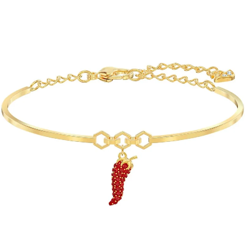 Stunning Stackable Bangles For Trendy Looks-Swarovski Women's Bangle - Lisabel Pepper Yellow Gold Plated | 5498810