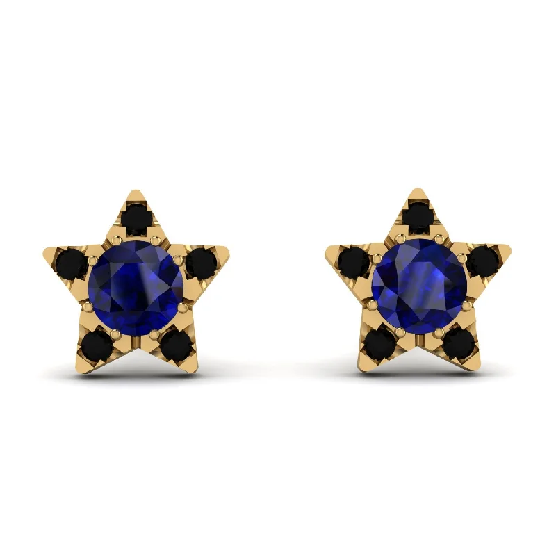 Designer Earrings For Exclusive Style-Star Halo Sapphire Earrings - Zelda No. 43