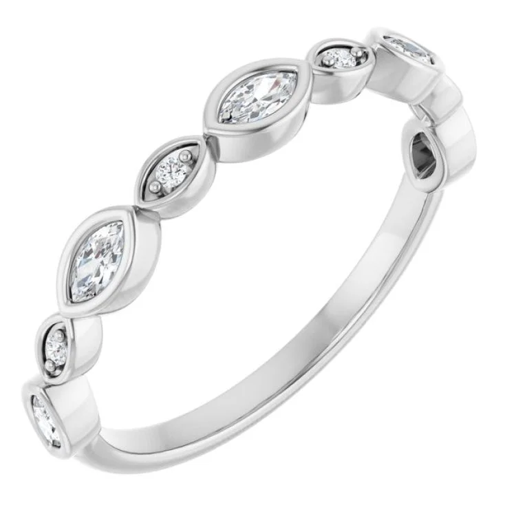 Luxury Gemstone Rings For High-End Fashion-14K White 1/4 CTW Lab-Grown Diamond  Anniversary Band