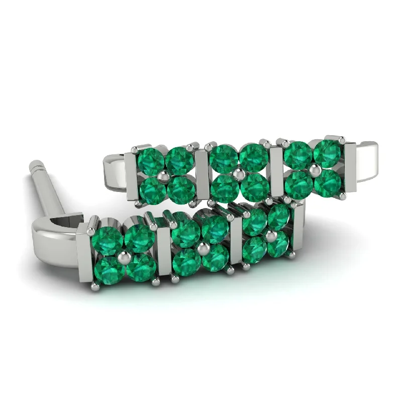 Elegant Earrings For Special Occasions-Emerald Minimalist Earrings - Elliot No. 6