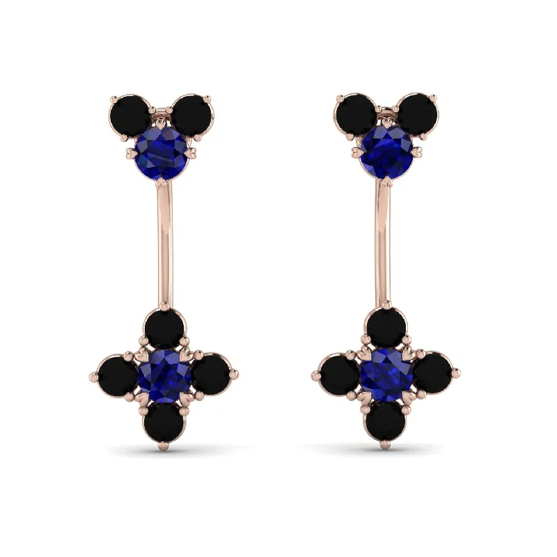 Trendy Beaded Earrings For Creative Fashion-Hanging Sapphire Compass Earrings - Brittany No. 44