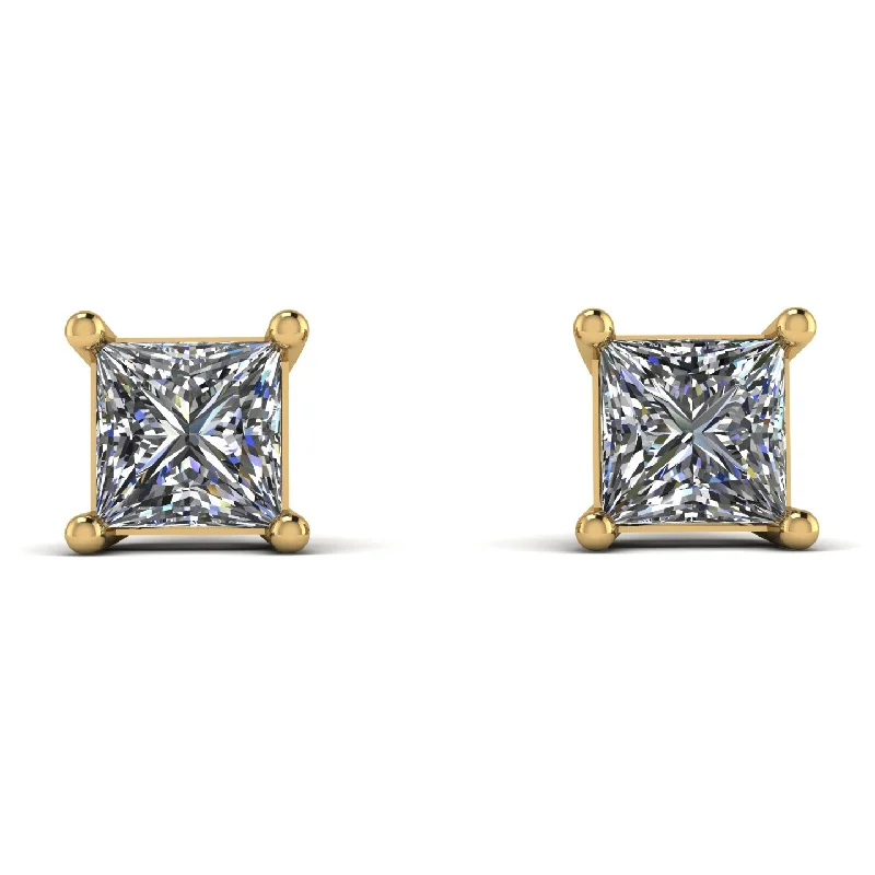 Custom Gemstone Earrings For Personalized Gifts-Princess Cut Stud Earrings - Kenia No. 1