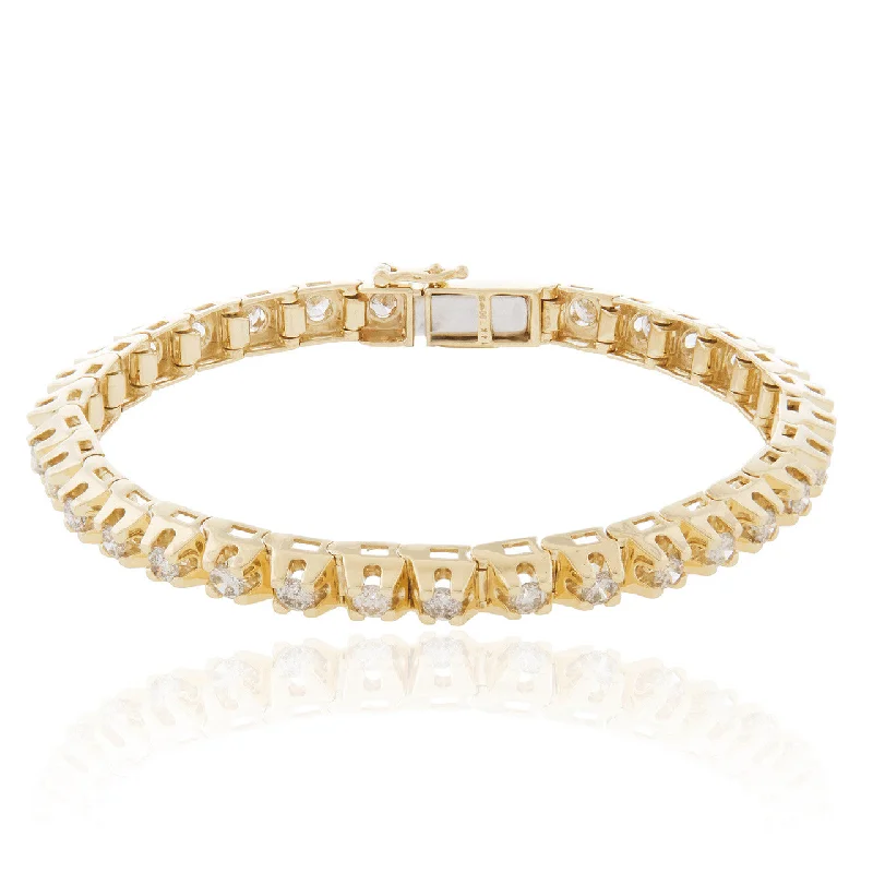 Classic Gold-Set Bracelets For Timeless Glam-14k Yellow Gold 5.00ct Diamond Bracelet