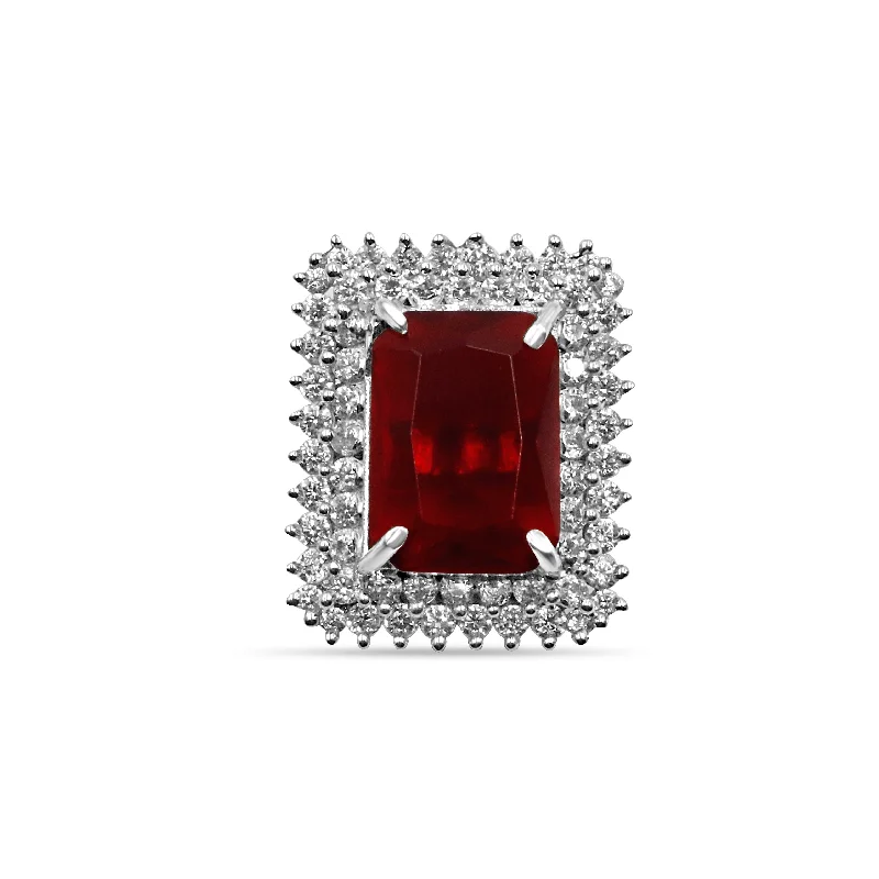 Timeless Engagement Rings For Romantic Proposals-Zarkan 925 Red Ruby Silver Ring For Women