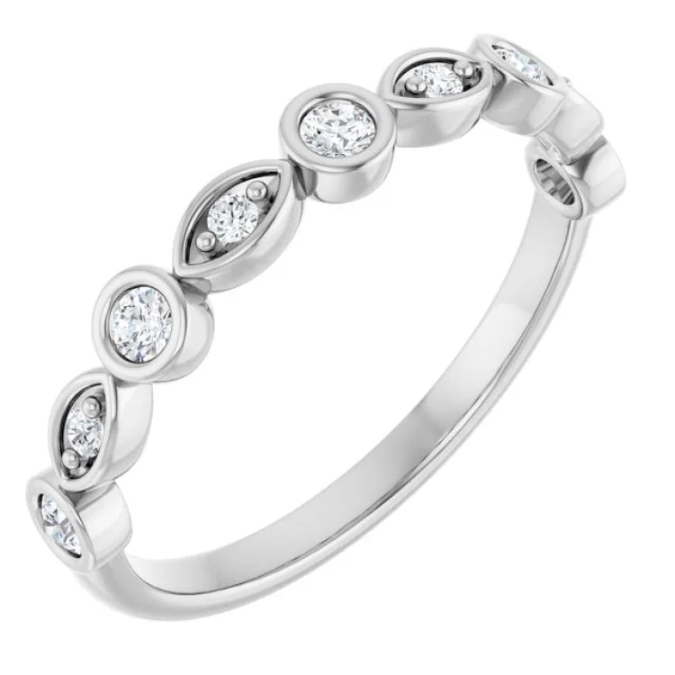 Affordable Wedding Bands For Budget-Conscious Couples-14K White 1/5 CTW Lab-Grown Diamond  Anniversary Band