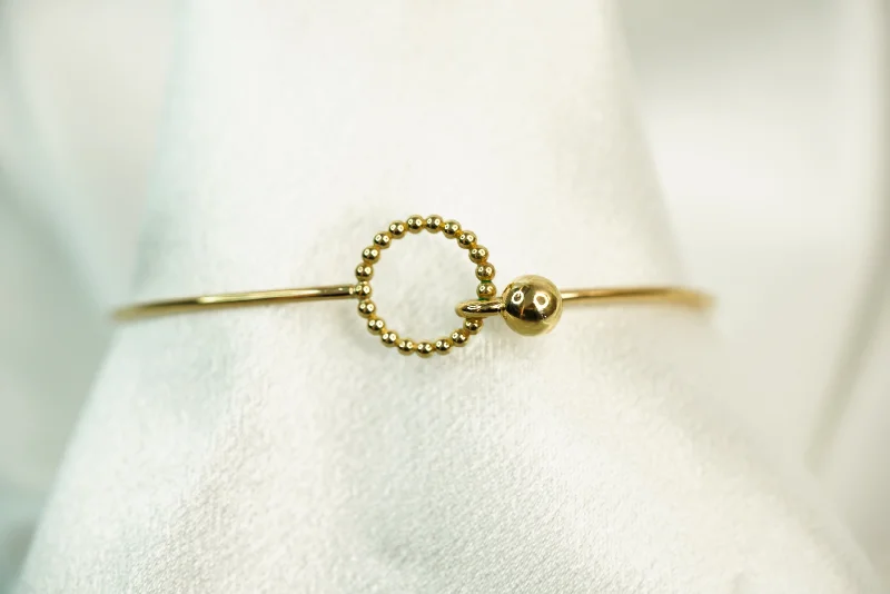 Gorgeous Vintage Bangles For Timeless Glam-14k Ball Circles Bangle