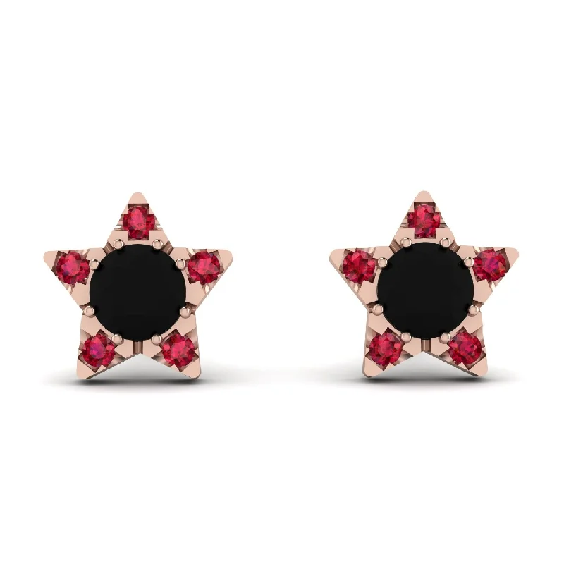 Stunning Drop Earrings For Wedding Glam-Star Halo Black Diamond Earrings - Zelda No. 53