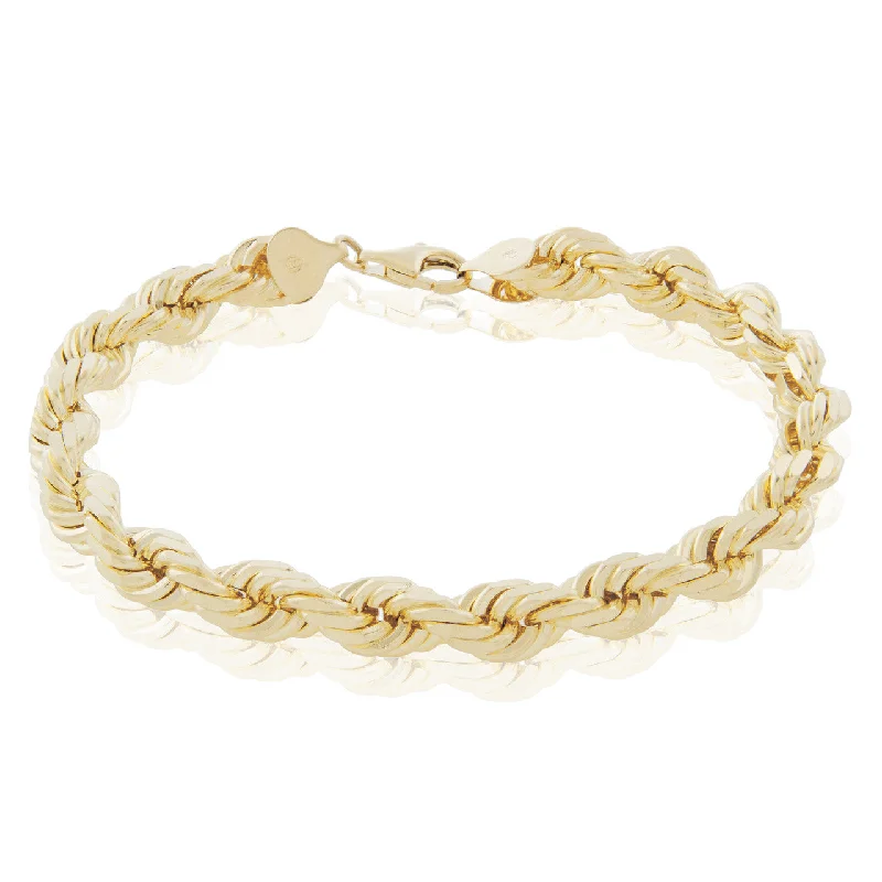 Classic Silver Cuff Bracelets For Timeless Looks-10k Yellow Gold 7.5mm Rope Bracelet