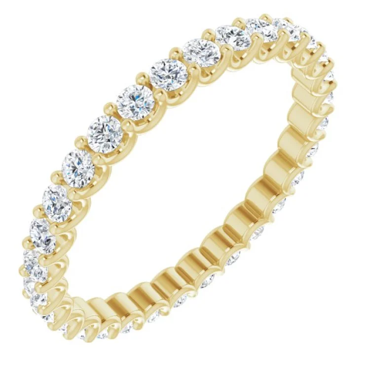 Simple Custom Rings For Thoughtful Gifts-14K Yellow 7/8 CTW Lab-Grown Diamond  Eternity Band Size 6