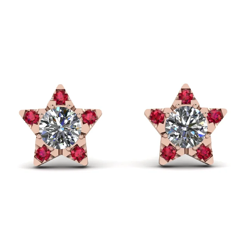 Handcrafted Gemstone Earrings For Timeless Beauty-Star Halo Diamond Earrings - Zelda No. 47