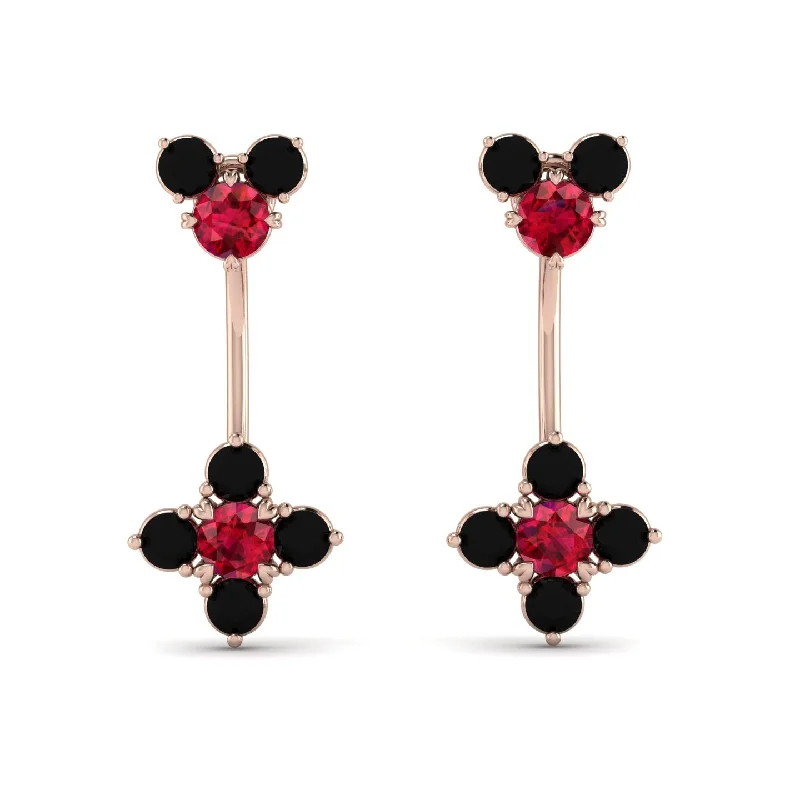 Crystal Stud Earrings For Elegant Touch-Hanging Ruby Compass Earrings - Brittany No. 41