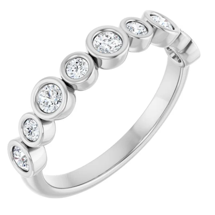 Customizable Stackable Rings For Personalized Fashion-Platinum 3/8 CTW Lab-Grown Diamond  Anniversary Band