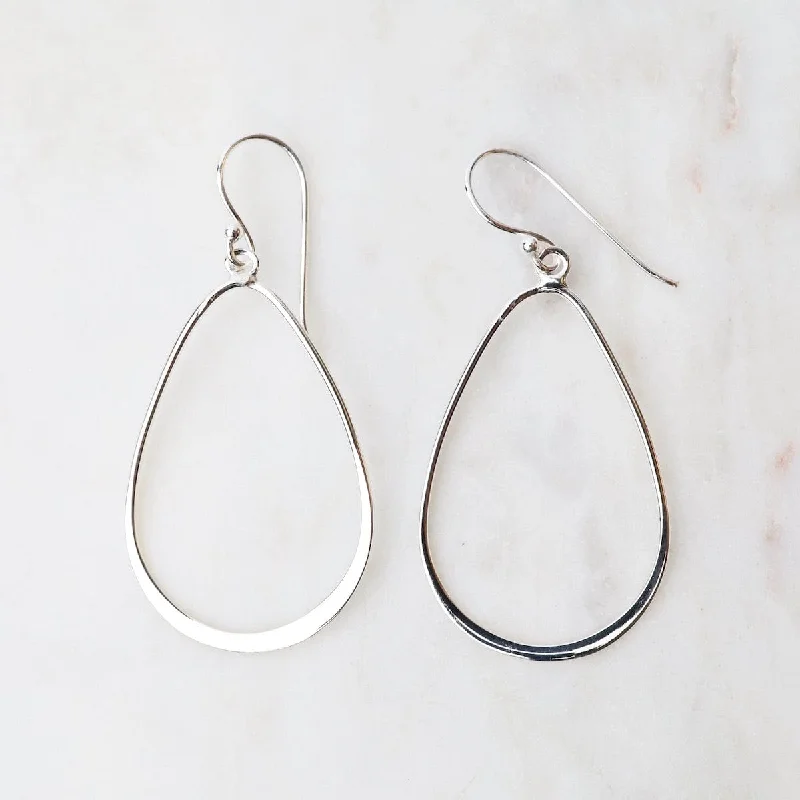 Elegant Earrings For Formal Gatherings-Sterling Silver Teardrop Earrings