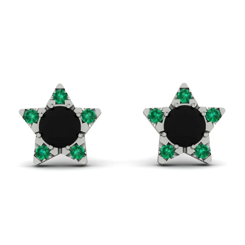 Timeless Hoop Earrings For Every Occasion-Star Halo Black Diamond Earrings - Zelda No. 24