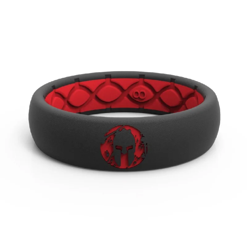 Luxury Wedding Bands For Timeless Elegance-Groove Life Spartan Race Sprint Red Silicone THIN