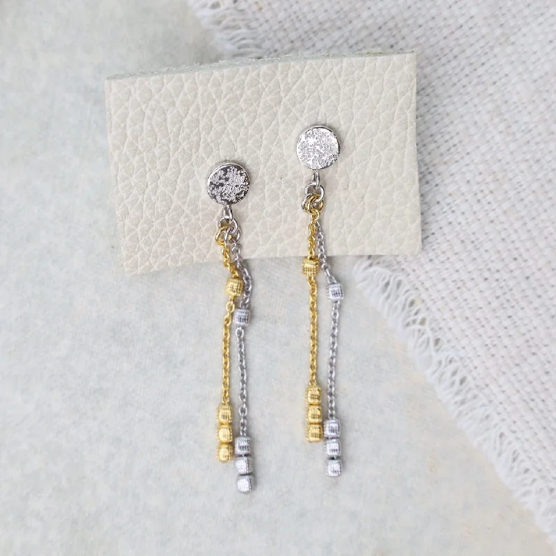 Trendy Earrings For Nighttime Fashion-Sterling Silver & Yellow Gold Plated Dani Earrings