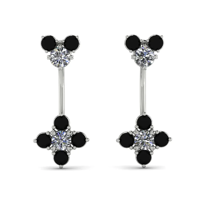 Elegant Drop Earrings For Weddings-Hanging Diamond Compass Earrings - Brittany No. 33