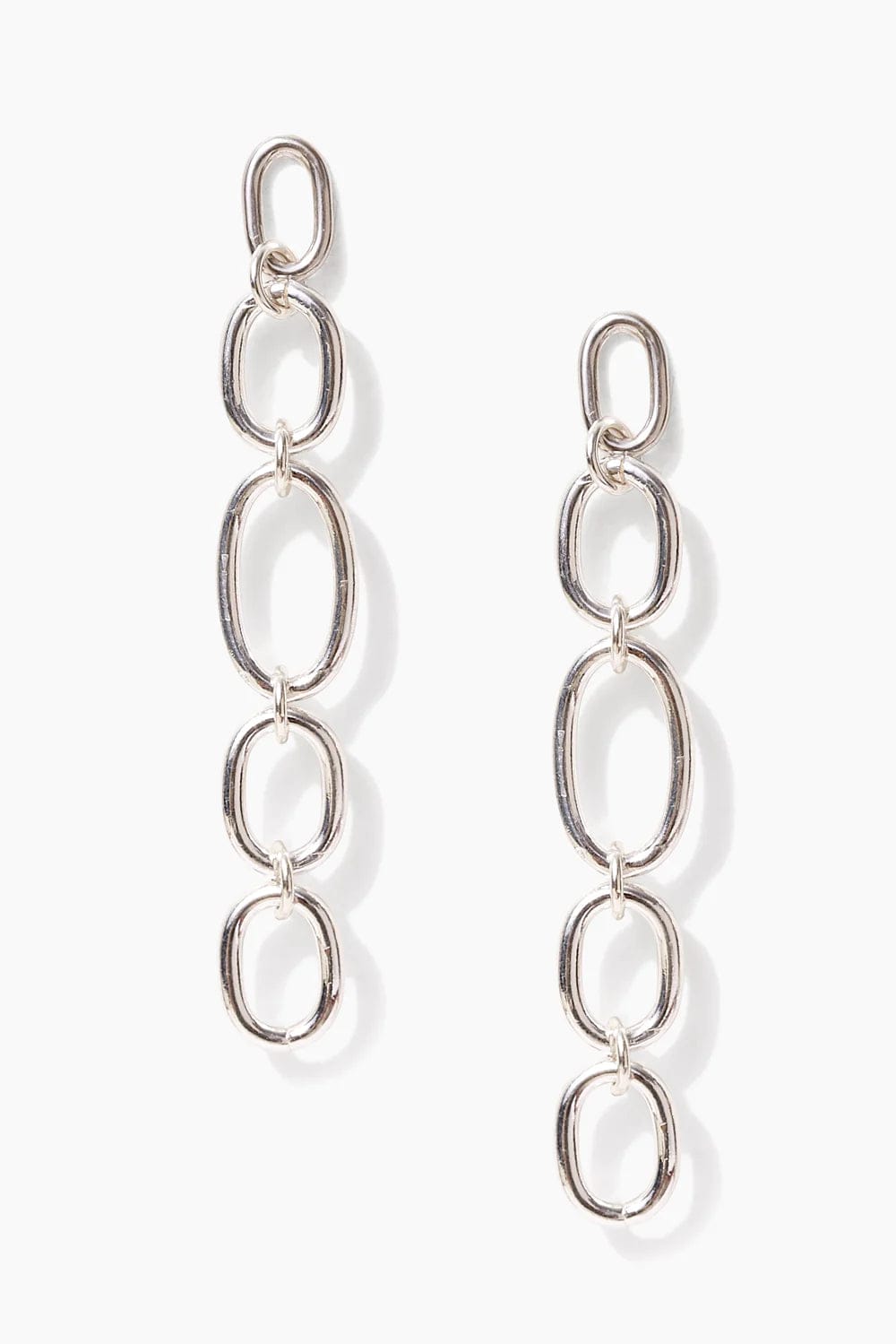 Gold Earrings For Elegant Appeal-Ravello Chain Earrings Silver