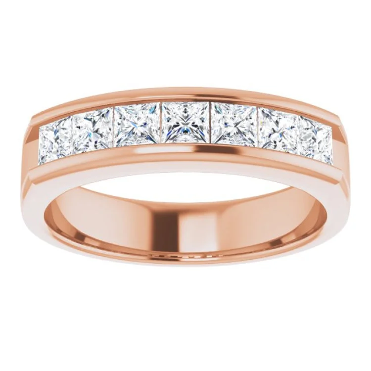 Classic Wedding Bands For Timeless Love-14K Rose 1 3/8 CTW Natural Diamond Band