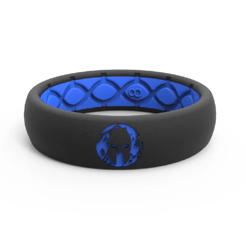 Beautiful Ruby Rings For Special Occasions-Groove Life Spartan Race Super Blue Silicone THIN