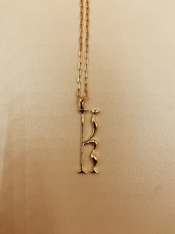 Letter K Necklace in 925 Sterling Silver