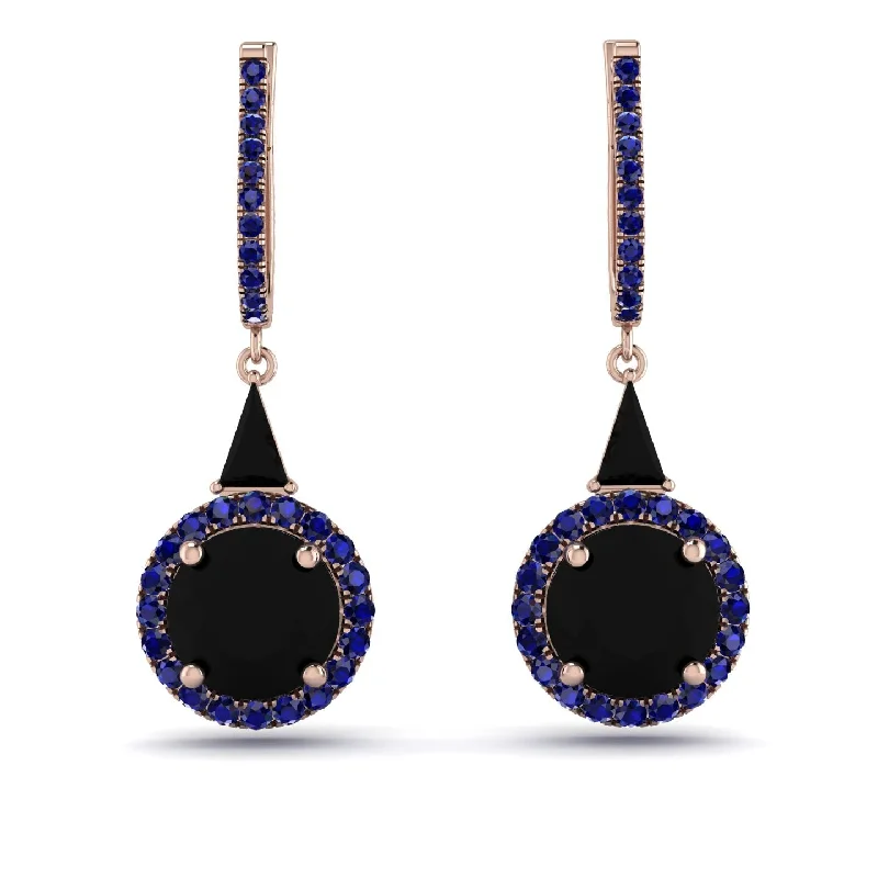 Fashion Earrings For Bold Fashion Choices-Hidden Halo Black Diamond Earrings - Joanna No. 68